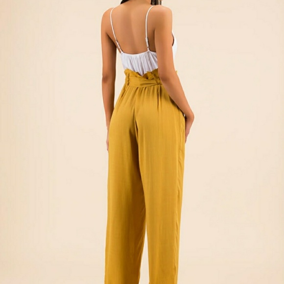 Last L! Paper-Bag Waist One Piece Jumpsuit - Picture 3 of 4